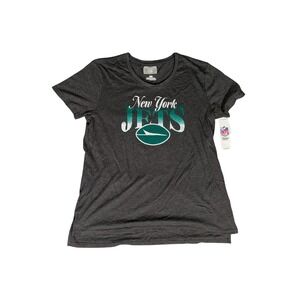 New York Jets NFL Team Apparel Women's Gray Graphic T Shirt Tee